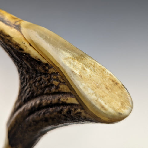 British Vintage Men's Cane Antler Handle Brown Shaft 94cm