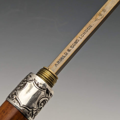 19世紀後半 英国アンティーク ホースメジャー付きステッキ アントラーハンドル ブラウンシャフト 92cm