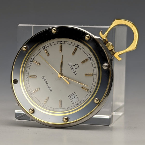 1980 年代歐米茄石英懷錶 Seamaster Mariner III 運作良好