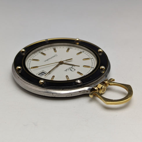 1980年代 オメガ クォーツ式 懐中時計 Seamaster Mariner III 動作良好