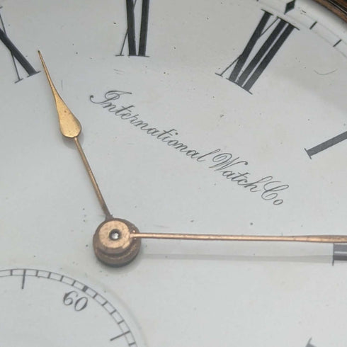 Circa 1902 Antique IWC Schaffhausen pocket watch Gunmetal case Good working condition