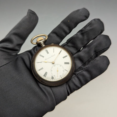 1902年頃 アンティーク IWCシャフハウゼン 懐中時計 ガンメタルケース 動作良好