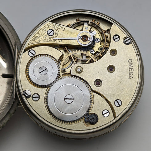 1915年頃 アンティーク オメガ 懐中時計 大型58mm 鉄道時計 動作良好