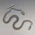 1929 British Vintage Sterling Silver Albert Chain 48g Moonstone Fob