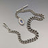 1929 British Vintage Sterling Silver Albert Chain 48g Moonstone Fob