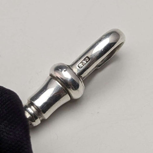1929 British Vintage Sterling Silver Albert Chain 48g Moonstone Fob