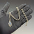 1929 British Vintage Sterling Silver Albert Chain 48g Moonstone Fob