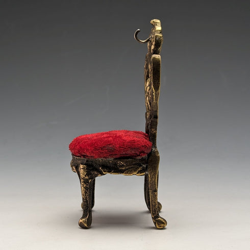 1920 年代黃銅椅懷錶架亮紅色座椅