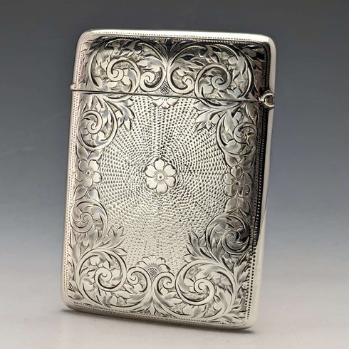 1905 British Antique Sterling Silver Card Case 82g Joseph Gloster