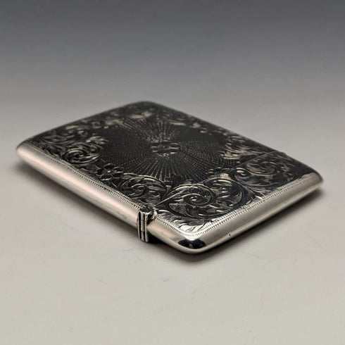 1905 British Antique Sterling Silver Card Case 82g Joseph Gloster