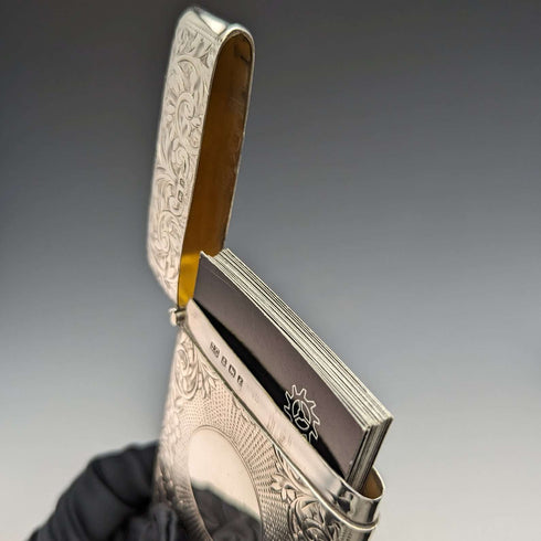 1905 British Antique Sterling Silver Card Case 82g Joseph Gloster