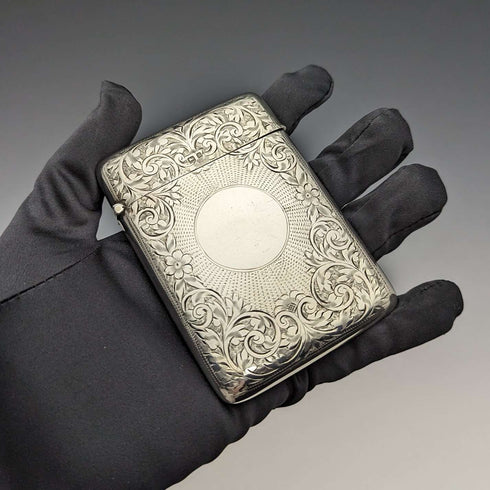 1905 British Antique Sterling Silver Card Case 82g Joseph Gloster