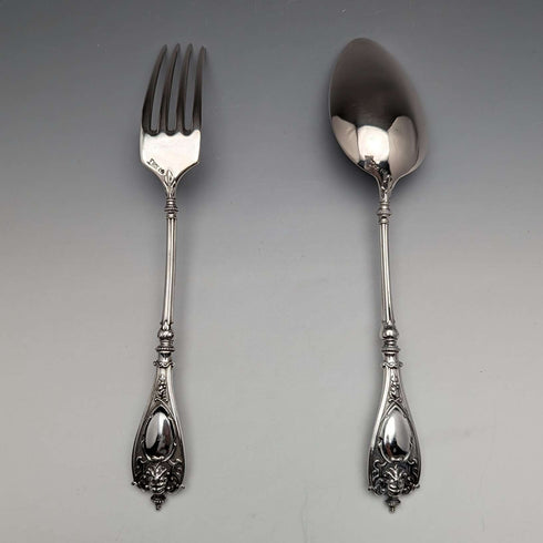 Circa 1900 Made in Germany Continental Silver Table Fork & Spoon