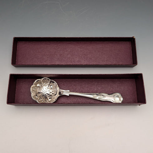 英国ヴィンテージ シルバープレート製 クランベリースプーン Past Times 紙箱入り