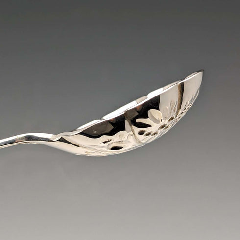 British Vintage Silver Plated Cranberry Spoon Past Times Paper Box
