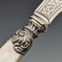 Late 19th Century British Antique White Pearl Handle Butter Knife Pair John Sanderson Case Included