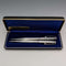Circa 1970 British Vintage Yard O' Red Sterling Silver Propelled Pencil & Ballpoint Pen