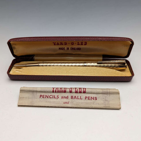 British Vintage Yard O' Red Rolled Gold Propelled Pencil in Case