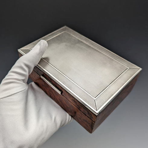 Vintage Italian 800 Silver Lid Box Trinket Case