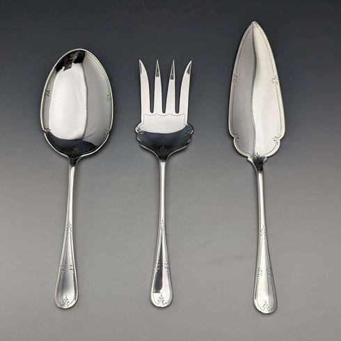 Circa 1920 British Antique Silver Plated Serving Cutlery Trio Allen & Darwin