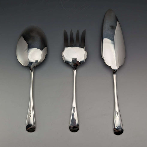 Circa 1920 British Antique Silver Plated Serving Cutlery Trio Allen & Darwin