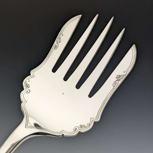 Circa 1930 British Vintage Silver Plated Serving Cutlery Trio Walker&Hall