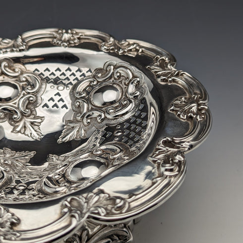 1906年 英国アンティーク 純銀製コンポート 315g 直径18cm Walker&Hall