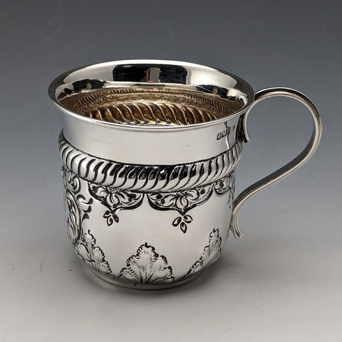 1902年 英国アンティーク 純銀製マグカップ 70g Levesley Brothers