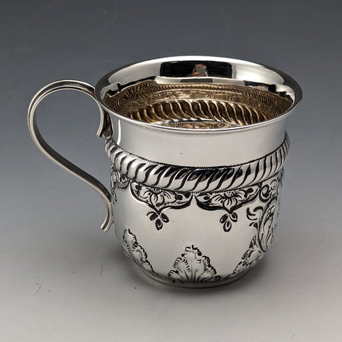 1902 British Antique Sterling Silver Mug 70g Levesley Brothers