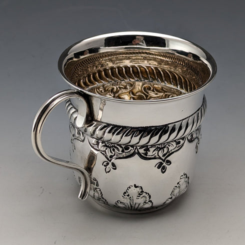 1902年 英国アンティーク 純銀製マグカップ 70g Levesley Brothers