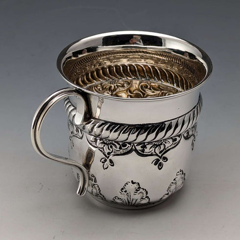 1902 British Antique Sterling Silver Mug 70g Levesley Brothers