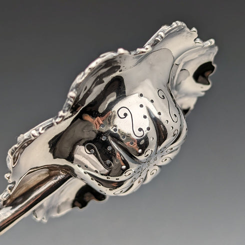 美國古董純銀木柄濾茶器 JF Fradley