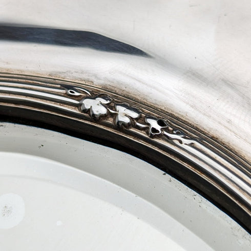 1905年 英国アンティーク 純銀製フレーム デスクミラー化粧鏡 Elkington