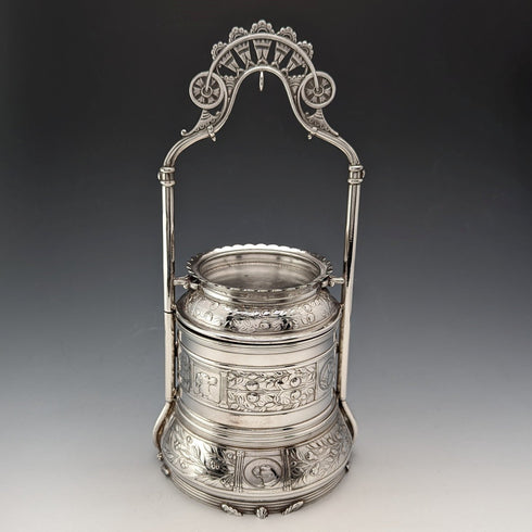 19 世紀末美國古董鍍銀懷錶架與珠寶盒 Reed & Barton