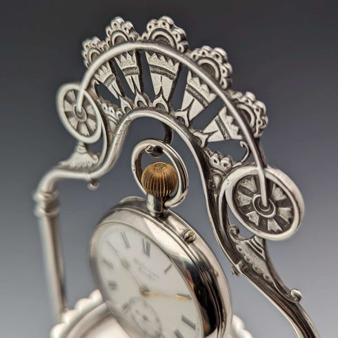 Late 19th Century US Antique Silver Plated Pocket Watch Holder & Jewelry Box Reed & Barton