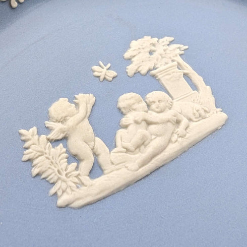 British Vintage Wedgwood Jasperware Oval Dish Pale Blue