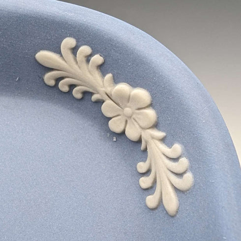 British Vintage Wedgwood Jasperware Oval Dish Pale Blue