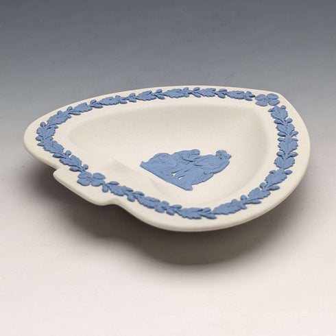 British Vintage Wedgwood Jasperware Spade-Shaped Dish White