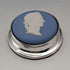 1921 British Antique Wedgwood Jasperware Paperweight Sterling Silver Decoration