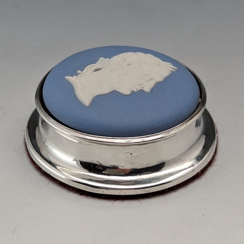 1921年 英国アンティーク ウェッジウッド ジャスパーウェア製 ペーパーウェイト 純銀装飾