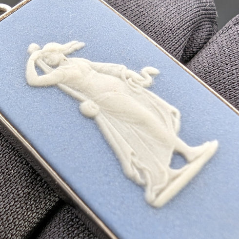 1973 年英國復古韋奇伍德純銀和碧玉吊墜項鍊