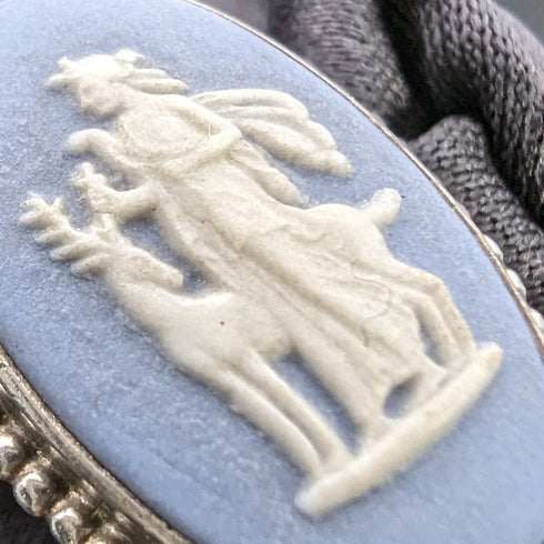 英国ヴィンテージ ウェッジウッド シルバー&ジャスパーウェア ピアス