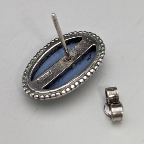 英国ヴィンテージ ウェッジウッド シルバー&ジャスパーウェア ピアス