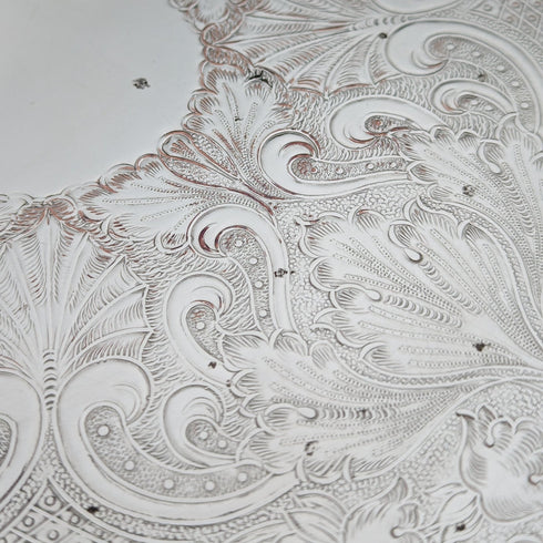 英國復古鍍銀圖庫托盤帶腿直徑 25 公分 Walker&Hall