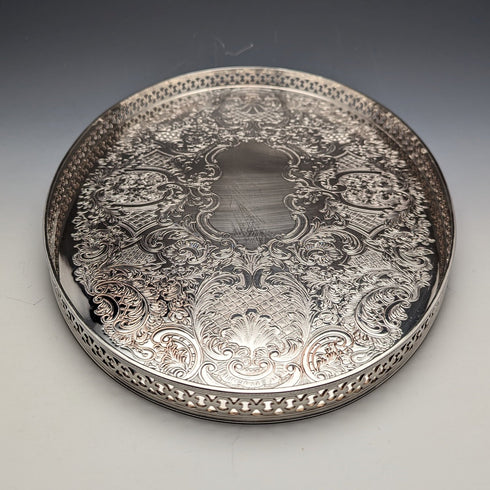British Vintage Silver Plated Oval Gallery Tray Baker Ellis