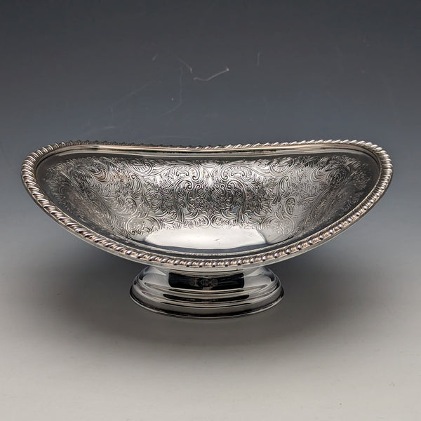 British Vintage Silver Plated Stem Bowl Dish Barker Ellis