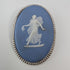1958 British Vintage Wedgwood Sterling Silver & Jasperware Oval Brooch