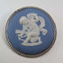 British Vintage Wedgwood Sterling Silver & Jasperware Round Brooch