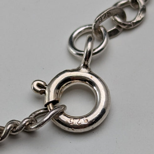 British Vintage Wedgwood Sterling Silver & Black Jasper Pendant Necklace