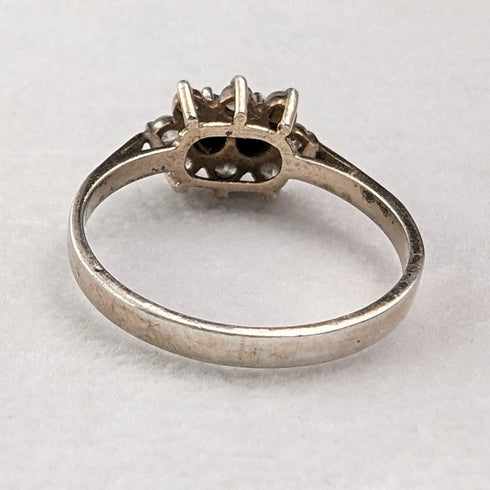 英國復古珠寶黑色托帕石純銀鍍金戒指(12 號)戒指